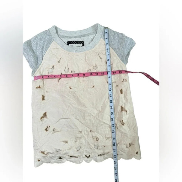 Anthropologie Saturday Sunday Millie Quilted Cut Out Crewneck Top Sz Small - Picture 3 of 9